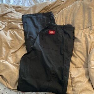 Dickies wide leg tie waist pocket black srub uniform pants